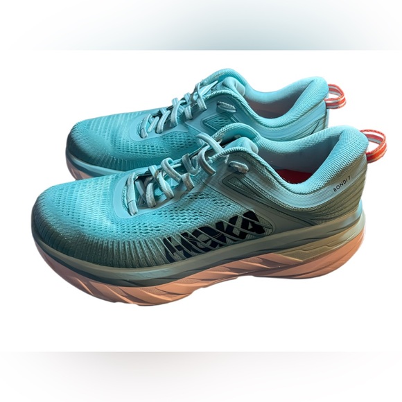 Hoka One One Bondi 7 Running Shoes Teal Aqua Women’s 8.5 Perfect shoes - Picture 4 of 7